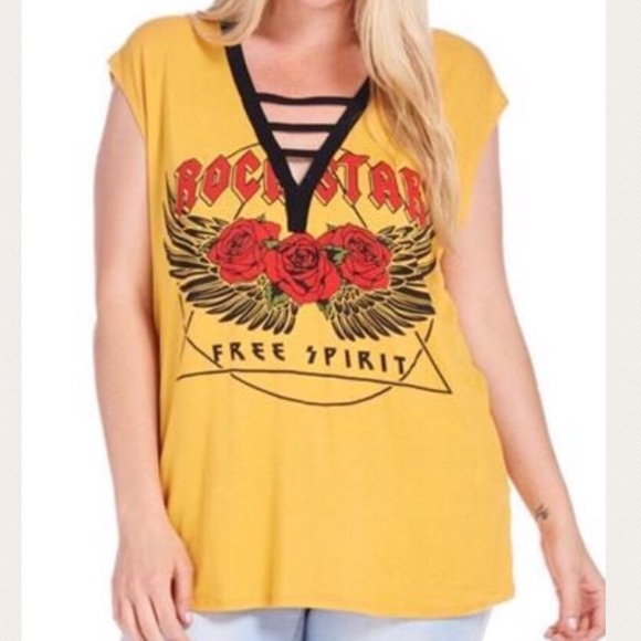 Rock n Roll Rocker Biker Yellow Plus Size - Picture 3 of 7